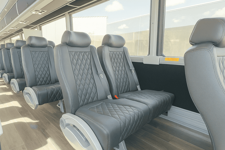 interior of Coach Bus Downey charter bus